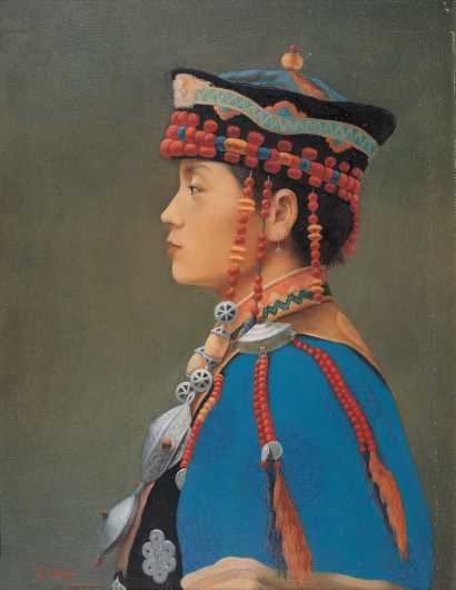 李海平 1991年作 盛装妇女